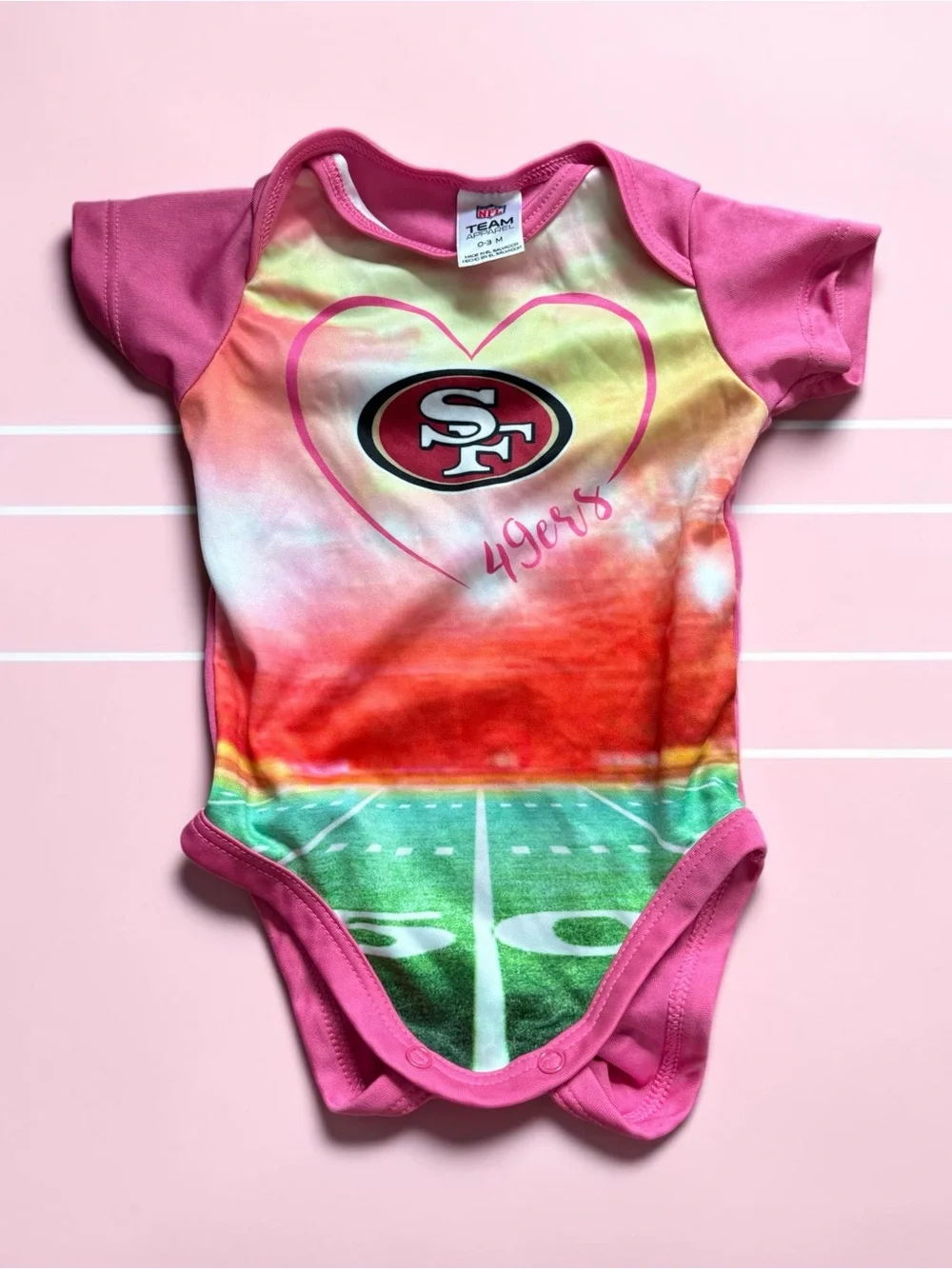 San Francisco 49ers Pink  Baby One-Piece Bodysuit 0-3 months